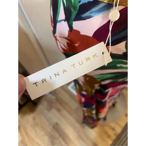 NWT $228 Trina Turk long Colorful “Piper” Silky Viscose Maxi Skirt Sz 2 - Picture 8 of 13